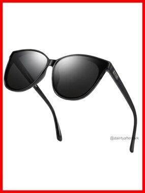 Oversized Cat Eye Polarized Sunglasses UV400 Full Frame
